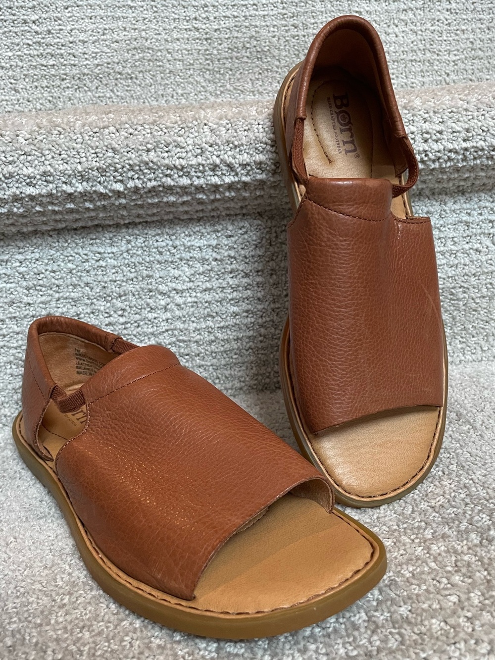 Børn Cove Modern Leather Sandals Brown Tan Size 7M Casual Boho Relaxed
